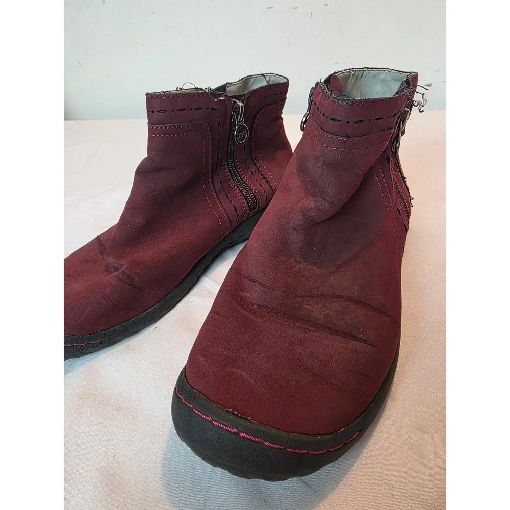 JBU by Jambu Juno Burgundy Vegan Leather Laser Cut Ankle Boots JB19JNO03 Mens 7M